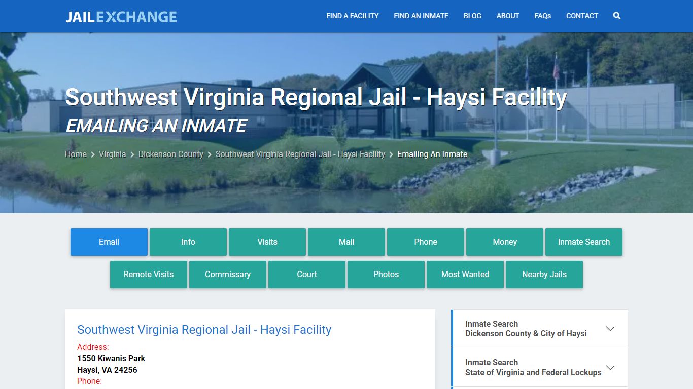 Inmate Text, Email - Southwest Virginia Regional Jail - Haysi Facility, VA